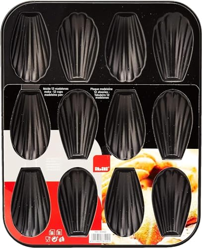Ibili 820502-Stampo Per 12 Mini Muffin Moka - Nero - 25,9 x 20,9 x 1,4 cm