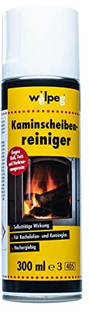 WILPEG Kaminscheibenreiniger 300ml | Aktivschaum gegen Ruß & Fett | Ofenreiniger für Glas, Metall + Kunststoff | Entfernt Rauchharz & Öl | 2-5 Min. Einwirkzeit | Ergiebig bis 10 qm