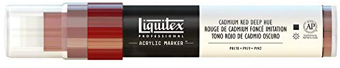 Liquitex 4610311 Professional Paint akrylfärger märkpenna för ritning, målning på papper, duk, textilier, bred spets, linjebredd 8 – 15 mm – kadmium– röd mörk imit.