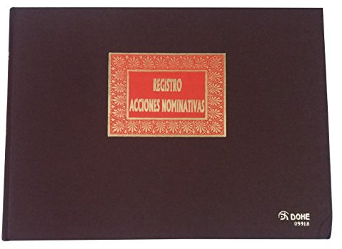 Dohe 9918 - Libro Registro, acciones nominativas, folio apaisado