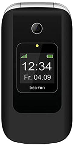 Beafon SL670_EU001B Mobiltelefon (Innendisplay 240 x 320 Pixel, 3,30 cm (1,3 Zoll Aussendisplay 128 x 128 Pixel, VGA Kamera, SOS-Notruftaste, 6,09 cm (2,4 Zoll schwarz/Silber
