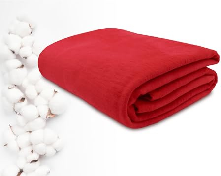 ZOLLNER Kuscheldecke flauschig in 150x200 cm - weiche und langlebige Sofadecke in rot - waschbar bis 40°C - Mischgewebe - mit elegantem Einfassband - Hotelqualität - Oeko Tex® Zertifiziert