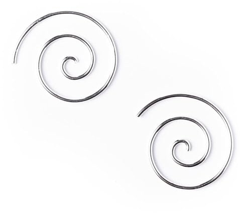 81stgeneration 18 mm spiraltrådörhängen – 925 sterling silverörhängen för kvinnor – 18 Gauge tribal silvertråd örhängen – dinglande runda boho-örhängen – gotiska tillbehör