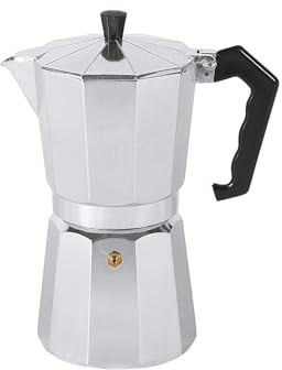 KRÜGER Nova CAFFETERIA MOKYTA Espressokocher 9 Tassen Alu, Silber | Original italienischer Espressogenuss | Sicherheitsventil | Inkl. Sieb & Dichtung | Für Familie & Gäste