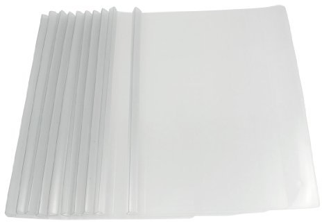 10 Stück Kunststoff klar, weiß Sliding Bar Datei Ordner für A4-Papier Bericht de