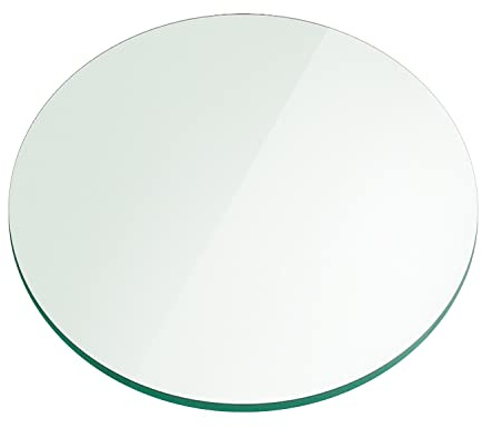 Fab Glass and Mirror Tempered Glass Table Top 42 Inch Round 1/4 Inch Thick Clear Furniture Protector with Flat Polished Edge for Dining Coffee Patio Tables and Desks