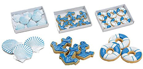 Unbekannt Tischdekoration MARITIM-Set 20-teilig aus Muschel, Rettungsring und Anker mit Einem kleinen Klebefilz auf der Rückseite