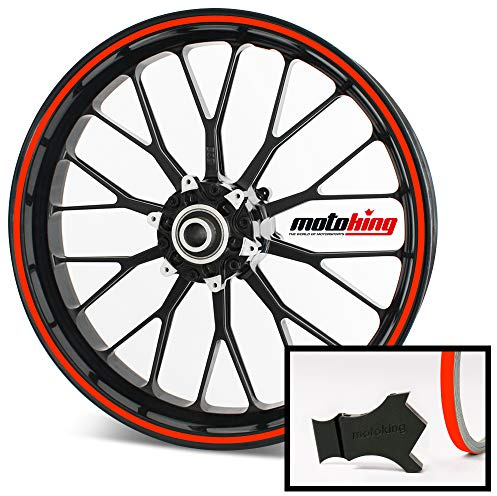Motoking Felgenrandaufkleber mit Montagetool für Ihr Motorrad in NEON / 6 mm/für 10 bis 25 / Farbe wählbar