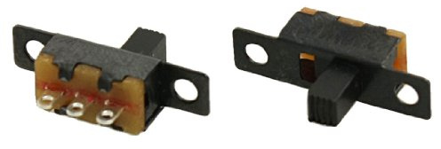 Sourcingmap a12022800ux0291-5 pc 50v 0.5a 3 pines posición 2 de encendido/apagado spdt 1p2t interruptor deslizante de 3 pines