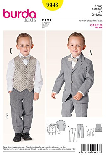 Burda Schnittmuster Jungenanzug mit Weste 9443