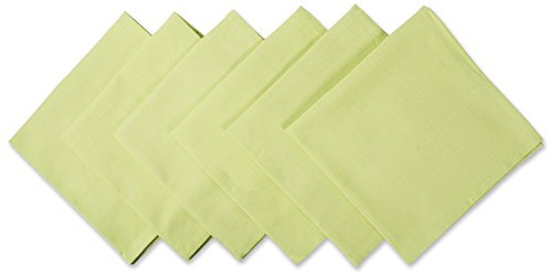 DII Solid Pastel Napkin Set Cotton, Machine Washable, 20x20 Inch, Fresh Green, 6 Count