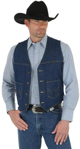 Wrangler Chaleco de mezclilla sin forro para hombre - azul - Medium