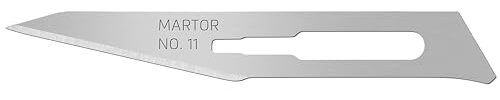 MARTOR 10 x lames de scalpel, lames de rechange couteau graphique, couteau de bricolage, ébavureur, 5,9 mm, tranchant, utilisable 1 fois, n° 11