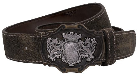 Moschen-Bayern Trachtengürtel Herren Lederhose Wappen Lederhosengürtel Edelweiß Braun Schwarz