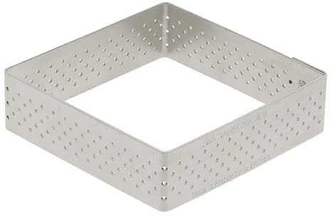 De Buyer Industries 3099.21 Edelstahl-Tortenring, perforiert, quadratisch, mit geraden Kanten