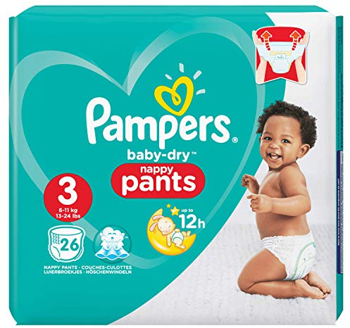 Pampers Baby-Dry Pants Taille 3, 6-11 kg, 26 Couches-Culottes