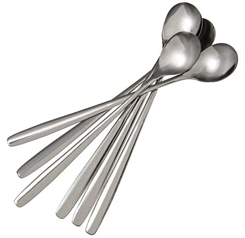 SIDCO Longdrinklöffel 6 x Latte Macchiato Eislöffel Joghurtlöffel Löffel langstielig