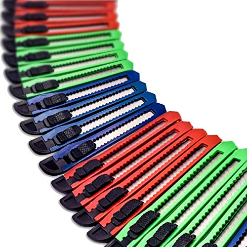 Utility Knife Box Cutter Retractable Blade Snap off Razor Knife with Safety lock 5 Wholesale lot (48 Pack)