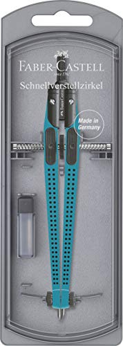 Faber-Castell 174429 - Schnellverstellzirkel Grip, türkis, 1 Stück