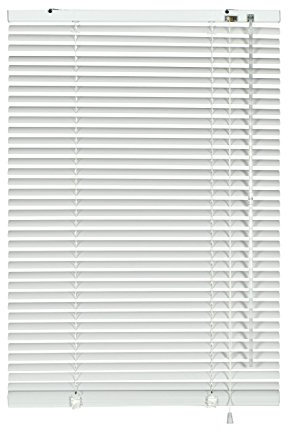 Gardinia Alu-Jalousie, Sicht-, Licht- und Blendschutz, Wand- und Deckenmontage, Alle Montage-Teile inklusive, Aluminium-Jalousie, Weiß, 120 x 175 cm (BxH)