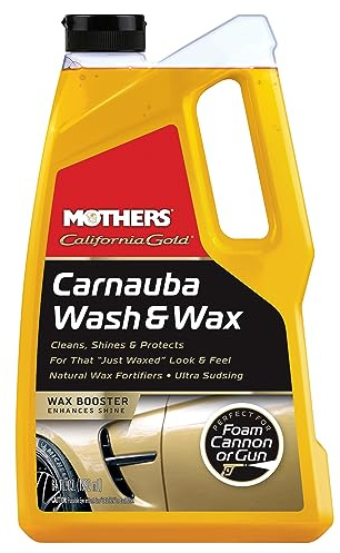 Mothers California Gold Carnauba Wash & Wax, 64 oz. — Cleans, Shines & Protects – Gentle, pH Balanced, Ultra-Sudsy for a Spot-Free, Brilliant Finish. Biodegradable & Won't Strip Wax or Ceramic (05674)