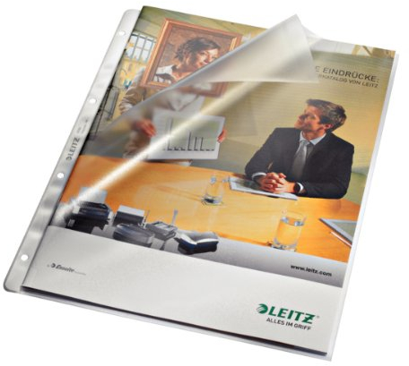 100 X LEITZ Prospekthülle A4 o. u. Lochs. offen 4780-00-03