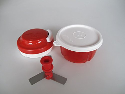 TUPPERWARE Chef Turbo-Chef rot + Deckel weiß D158 Zwiebelschneider Speedy Boy