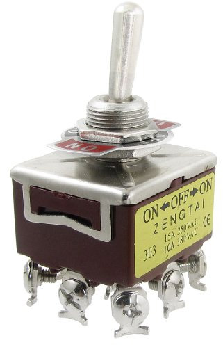 AC 250V 15A 380V 10A ON/Off/ON 3 Posición 3PDT 9 Tornillo Terminales Interruptor Conmutador
