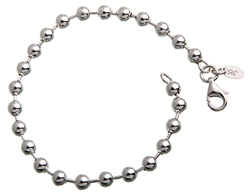 5mm Kugelkette Armband 925 Silber, Länge 18cm