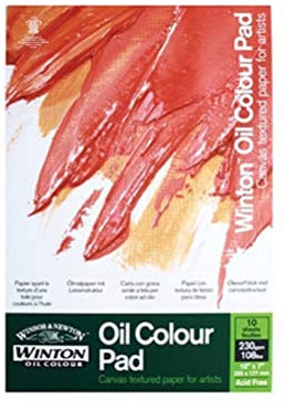 Winsor & Newton Ölmalblock, 10 Blatt Ölpapier mit Leinwandtextur, 230g/m² - 25,4 x 17,8cm