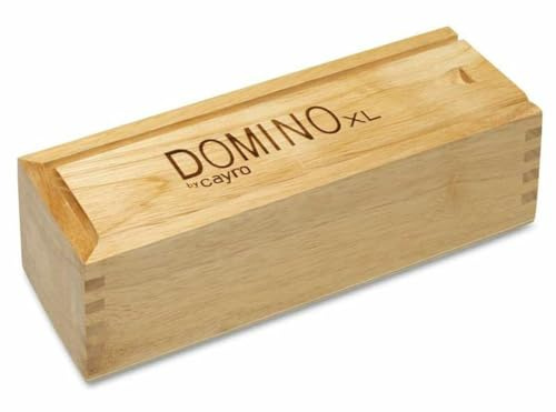 Cayro - Dominosteine XL Cayro - XXL Dominoes - + 6 år - Brädspel för barn och vuxna - Stora plattor - Klassiskt dominospel - med trälåda för att lagra plattorna - 2 till 4 spelare