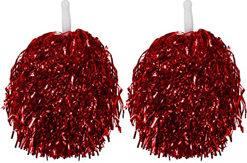 Schnoschi 2 stycken pompons cheerleading cheerleader moused puschel 1 par många färger (röd)