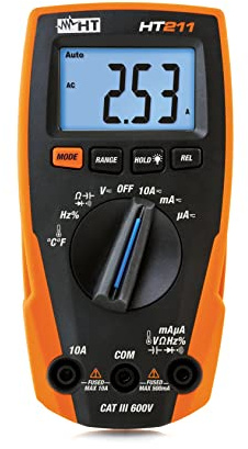 HT-Instruments Kompaktes Digitalmultimeter mit Temperaturmessfunktion, HT211