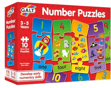 Galt Toys, Number Puzzles, Numbers Jigsaw Puzzle for Kids, Ages 3 Years Plus