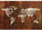 Runa Art Papel tapiz fotográfico Mapa del Mundo metálica Moderna Lana Sala Cuarto Salón - Made in Germany - marrón 9031010a