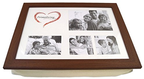 PrimoLiving Knietablett mit Fotorahmen - 43 x 32,5 x 8 cm – Tablett als Laptopunterlage – Sofa oder Bett-Tablett – P-879