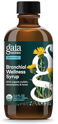 Gaia Herbs Bronchial Wellness Syrup - Respiratory Support Supplement to Help Maintain Lung Health & Help Provide Comfort for Occasional Dry Cough* - 5.4 Fl Oz (Up to 32 Servings)