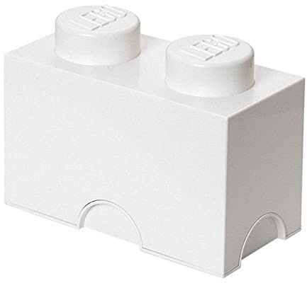 Lego Mattoncino 2 Bottoncini, Contenitore Impilabile, 2.6 Lt, Bianco, Taglia Unica