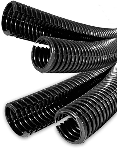 Black Spiral Conduit Split Tube Cable Tidy Wire Loom Harness 10mm ID x 13mm OD(15m Length)