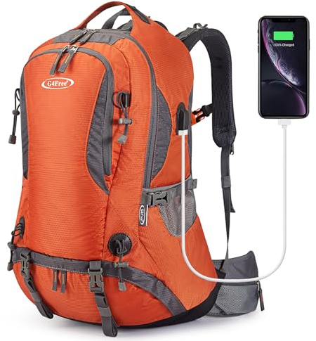 G4Free 50L Hiking Backpack Waterproof Daypack Outdoor Camping Climbing Backpack with Rain Cover for Men Women