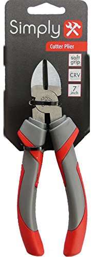 Simply Tools CUTP7 Stylish Matt Finish Cutter Pliers 7 Inches Chrome Vanadium Body to Cut soft copper steel wire terminal wires etc , Black