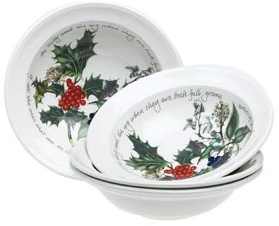 Portmeirion The Holly & Ivy Oatmeal, Ceramic, Multi-Colour, Set of 6