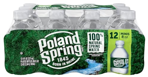 Poland Spring Half Pint Natural Spring Water, 8 Fl Oz (Pack of 48)