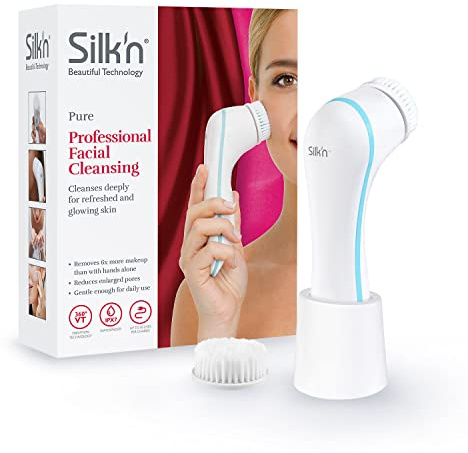 Silk'n Pure Gesichtsreinigungsbürste - wasserdicht, aufladbar - inkl. zwei Bürstenaufsätzen für porentiefe Reinigung