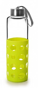 IBILI Borraccia in vetro lake 550 ml verde, in borosilicato, riutilizzabile, protezione antiurto