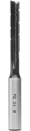 ENT 25455 Mèche à trou oblong, acier à outils, queue (S) 13 mm, Ø 10 mm, longueur utile (NL) 70 mm, GL 125 mm, SL 50 mm, rotation à droite, version droite