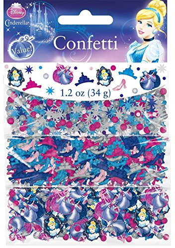 Cinderella Disney Princess Birthday Party Confetti Decoration, 1 Pieces, Made from Foil, Multicolor, 1.2 oz. by Amscan