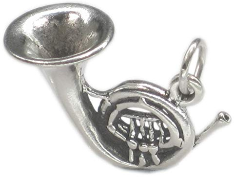 Waldhorn Sterling Silber Charm .925 x 1 Musikinstrument Charms