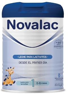 Novalac 1 - Leche en Polvo Infantil, Apoya la Salud Digestiva e Inmunológica, DHA y Prebióticos, Fórmula Elaborada con Pediatras, Bebés de 0-6 Meses - 800 g