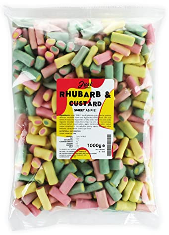 Just Treats Rhubarb & Custard Pieces (1 Kilo Party Bag)